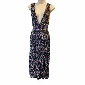 R.J.Stevens By Carol Escritor Womens Sheath Dress Black Floral 1980 Vintage 6